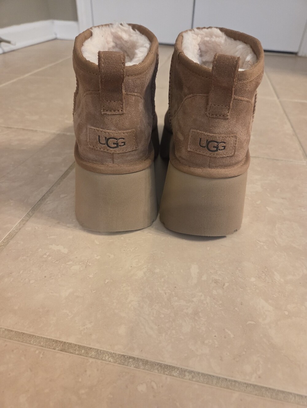 UGG Classic Ultra Mini New Heights Platform Boots Chestnut Women's 9
